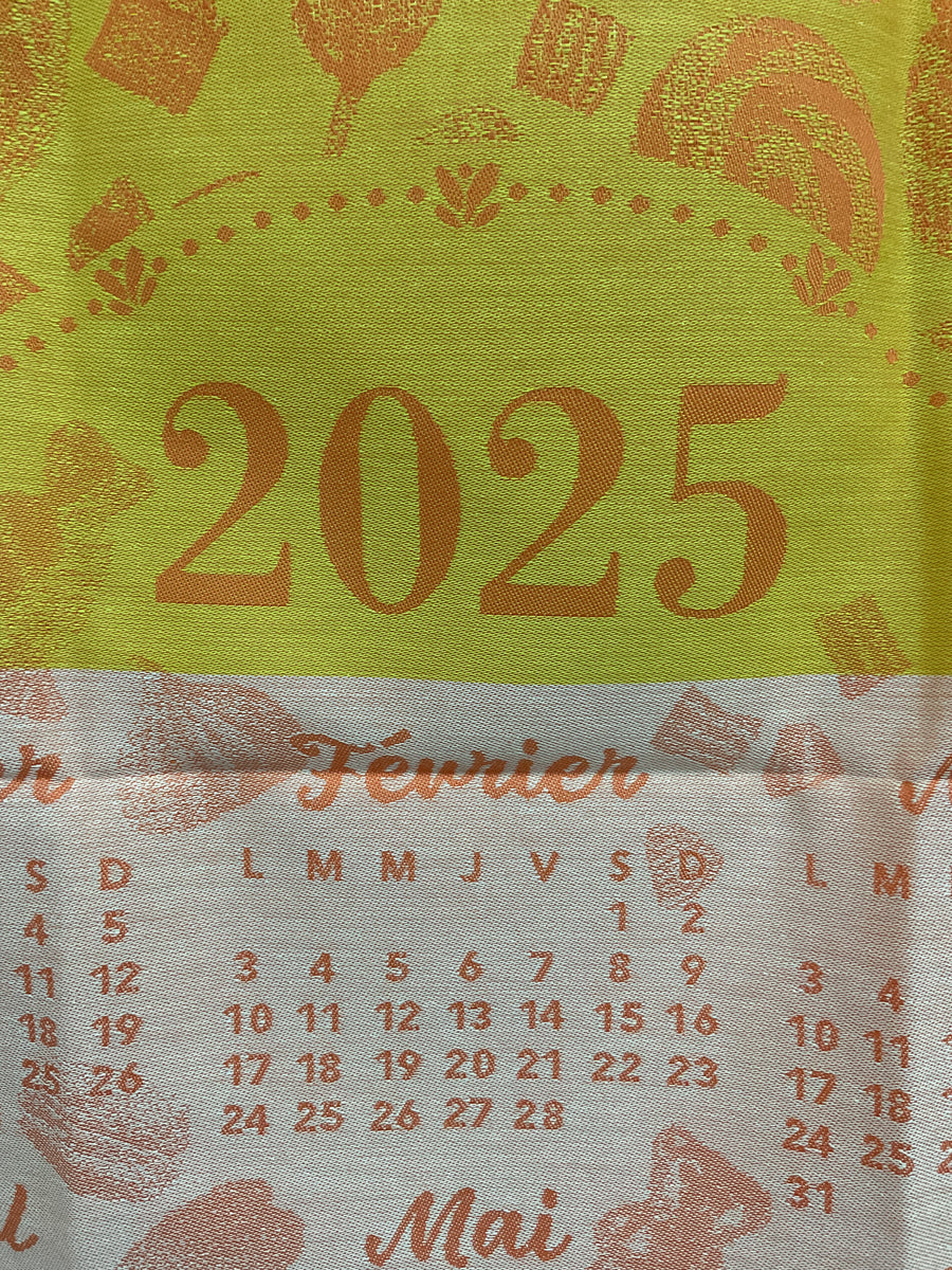 Le Jacquard Français 2025 Calendar tea towel Mr Smart Melbourne