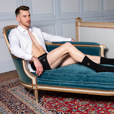 Napoleon black cotton boxer briefs by Maison Broussaud
