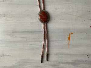 Vintage red jasper bolo tie