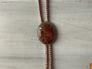 Vintage red jasper bolo tie