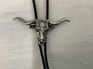 Long horn steer bolo tie