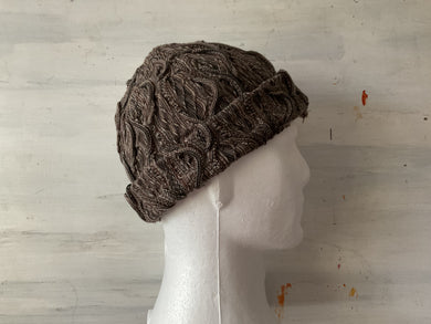 GECCU 3D-knitted merino wool ‘Wave’ beanie - brown marle