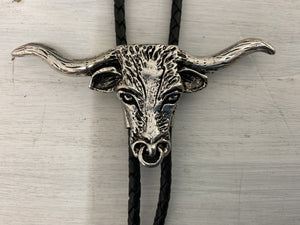 Long horn steer bolo tie