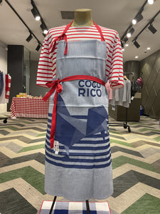 Le Jacquard Français x Élysée Coco-Rico Apron / Tablier in blue