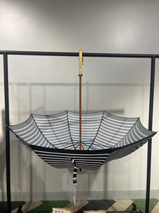 Le Parapluie Français full length black and white stripe umbrella