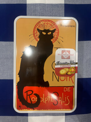 100% Pure Butter Biscuits in Le Chat Noir tin by Delaunay Léveillé, 300g