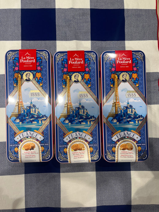 La Mère Poulard Eiffel Tower biscuit selection in tin boxes, 375g