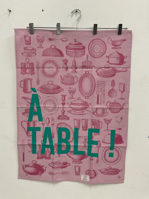 Le Jacquard Français À TABLE tea towel in pink