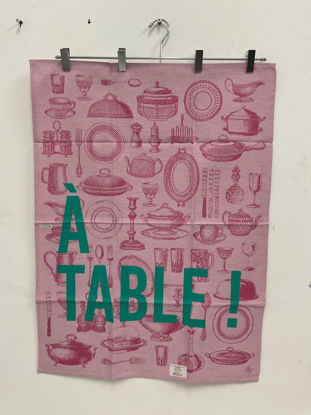 Le Jacquard Français À TABLE tea towel in pink