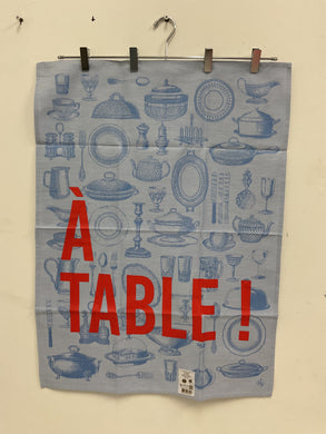 Le Jacquard Français À TABLE tea towel in blue