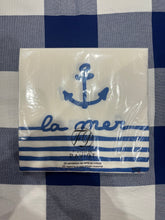 Anchor and sailor stripes paper napkins by Françoise Paviot