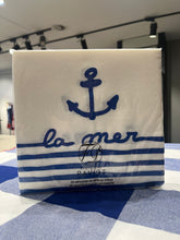 Anchor and sailor stripes paper napkins by Françoise Paviot