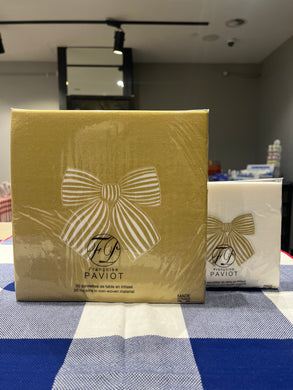 Gold Bow paper napkins by Françoise Paviot