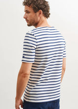 Saint James Breton Stripe Short-Sleeve T-Shirt - white with blue stripes