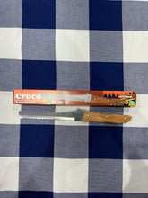 Roger Orfèvre Croco(dile) bread knife with olive wood handle