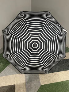 Le Parapluie Français full length black and white stripe umbrella