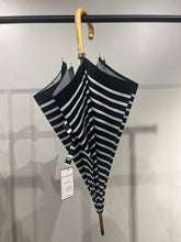 Le Parapluie Français full length black and white stripe umbrella