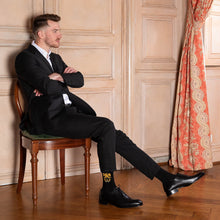 Napoleon Coat of Arms black socks by Maison Broussaud