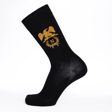 Napoleon Coat of Arms black socks by Maison Broussaud