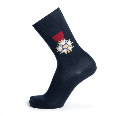 Napoleon Legion of Honour navy socks by Maison Broussaud