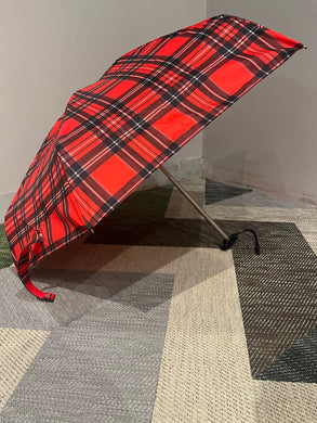 Guy de Jean tartan compact mini umbrella