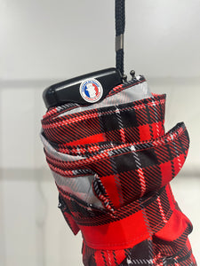Guy de Jean tartan compact mini umbrella