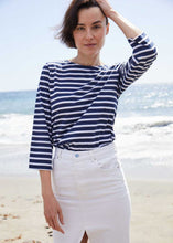 Saint James Breton Stripe Galathée ll 3/4-Sleeve T-Shirt - marine/neige