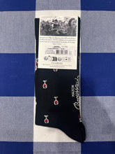 Red Wine socks on black base by Maison Broussaud