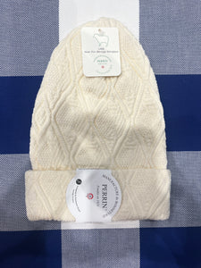 Organic wool and cotton jacquard beanie by Perrin 1924