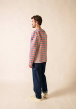 Saint James Breton Stripe Long-Sleeve T-Shirt - red, white and blue stripe (Meridien Breton ecru/marine/tulipe)