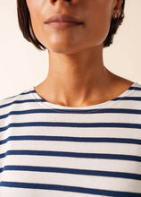 Saint James Breton Stripe Galathée ll 3/4-Sleeve T-Shirt - white and navy stripe