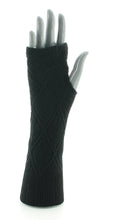 Organic wool and cotton jacquard fingerless gloves by Perrin 1924