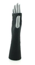 Organic wool and cotton jacquard fingerless gloves by Perrin 1924
