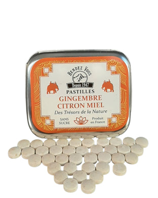 Ginger, Lemon and Honey sugar-free pastilles, 10g