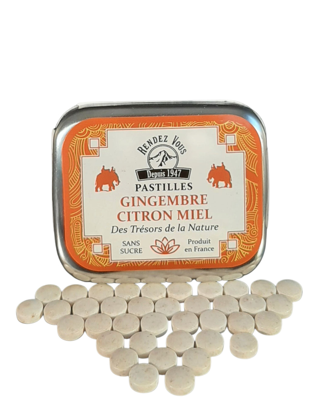 Ginger, Lemon and Honey sugar-free pastilles, 10g