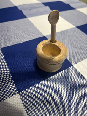 Roger Orfèvre salt cellar and spoon