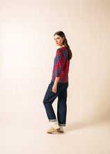 Saint James Breton Stripe Galathée ll 3/4-Sleeve T-Shirt - navy and red stripe