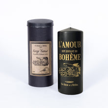 Carmen tattooed pillar candle by Un Soir à l’Opéra