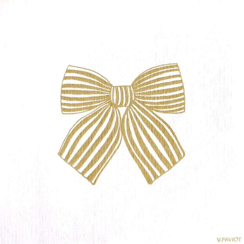 Gold Bow paper napkins by Françoise Paviot