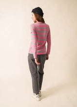 Saint James Breton Stripe Minquidame Long-Sleeve T-Shirt - pink and grey stripe