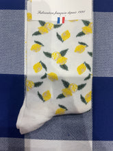 Juicy lemon white socks by Maison Broussaud