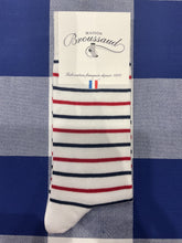 Red, white and blue sailor stripe socks by Maison Broussaud