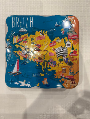 Atelier D French Butter Biscuits, Map of Brittany tin, 170g