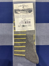 Grey and yellow sailor stripe socks by Maison Broussaud