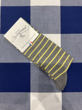 Grey and yellow sailor stripe socks by Maison Broussaud