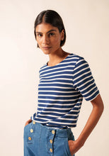 Saint James Breton Stripe Short-Sleeve T-Shirt - blue with white stripes (Levant modern marine/neige)