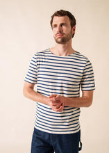 Saint James Breton Stripe Short-Sleeve T-Shirt - white with blue stripes