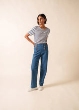 Saint James Breton Stripe Short-Sleeve T-Shirt - white with blue stripes