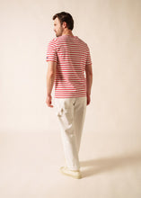 Saint James Breton Stripe Short-Sleeve T-Shirt - white with red stripes