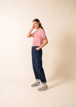 Saint James Breton Stripe Short-Sleeve T-Shirt - white with red stripes